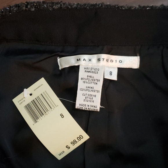 Max Studio Sparkly Black Mini Skirt - Picture 2 of 2